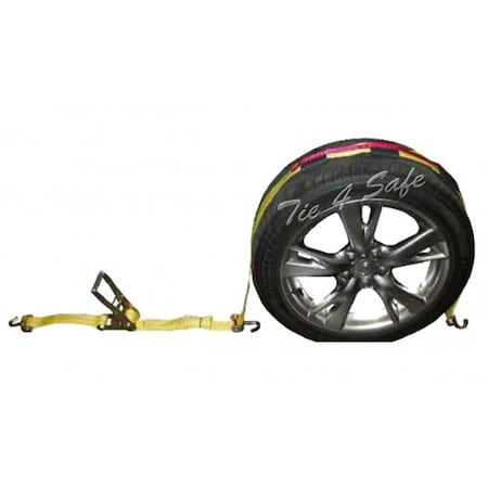 Time Out 2 in. x 10 ft. Car Tie Downs with Swivel Hooks & Ratchet Buckle & Tire Grip - Yellow - 2 Piece TI1484010